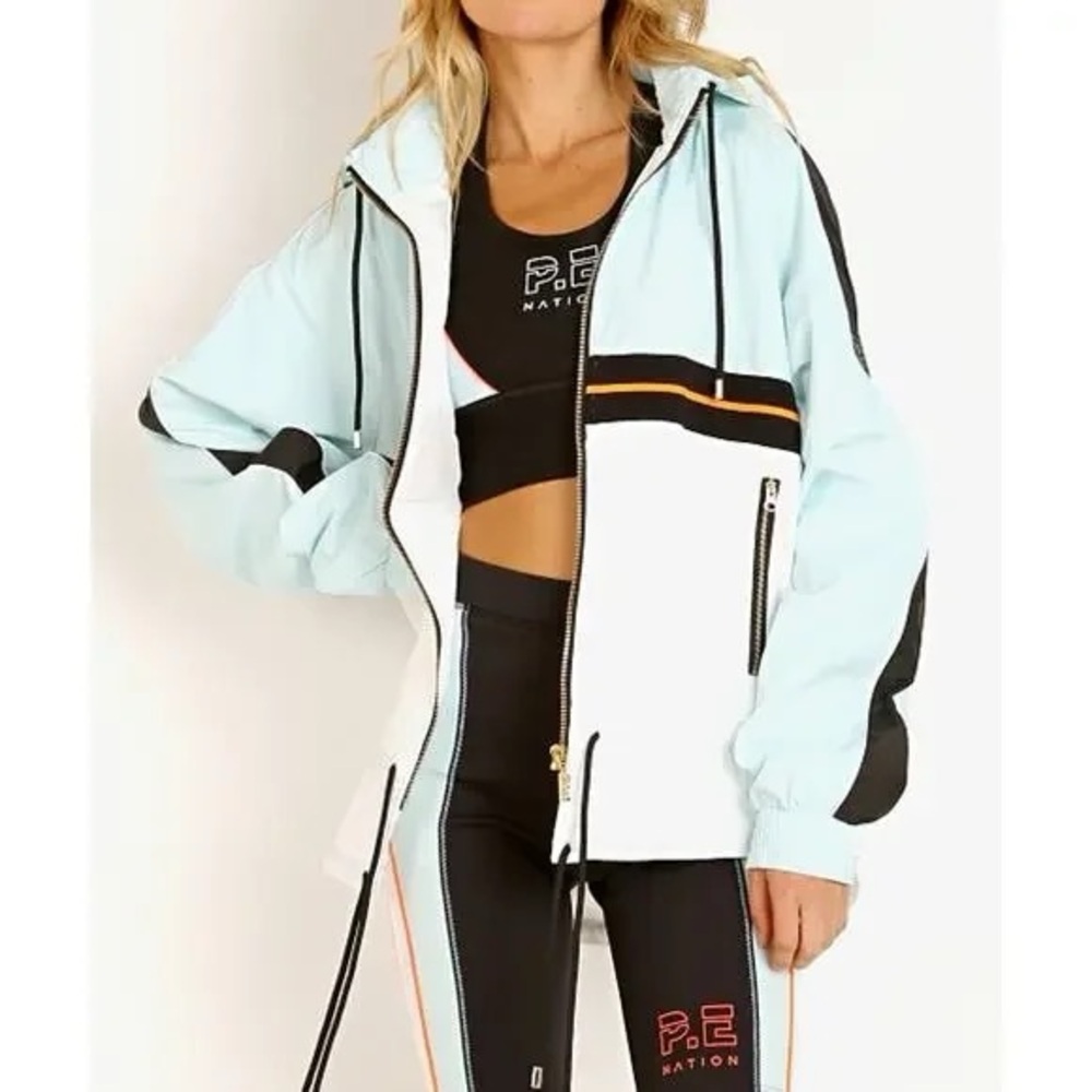P.E Nation Light Blue and White Utility Jacket